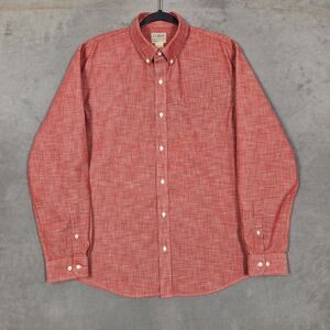 LL Bean‎ Shirt Mens Large red L/S Traditional Fit button down